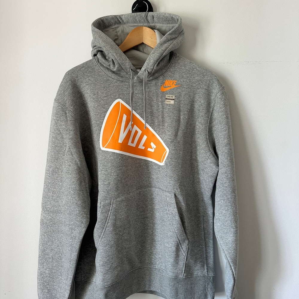 Nike Grey Pullover Hoodie with Orange Graphic